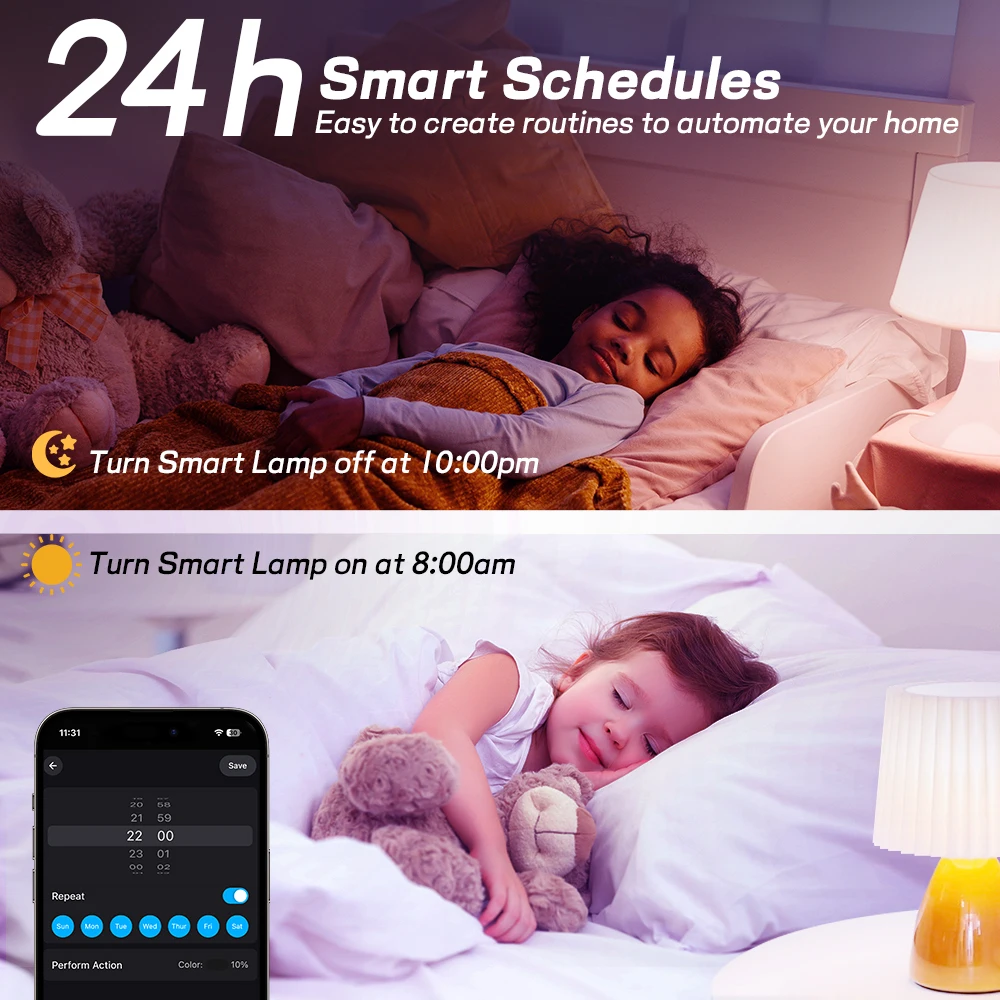 Plafonnier intelligent WiFi 30W 48W RGBCW Decken lampe commande vocale LED lumières Plafonnier décoration de la pièce à la maison avec Google Alexa