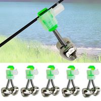 10PCS Tip Clip Bells Sea Fishing Bite Lure Tips Rod Clamp Fishing Rod Bell Twin Bell Rings Fishing Bite Alarms