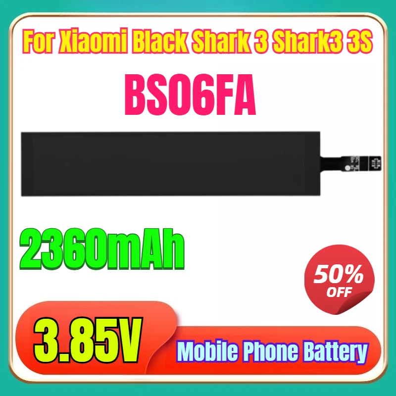 

100% новый высококачественный сменный аккумулятор для мобильного телефона 3,85 В 2360 мАч BS06FA для Xiaomi Black Shark 3 Shark3 3S