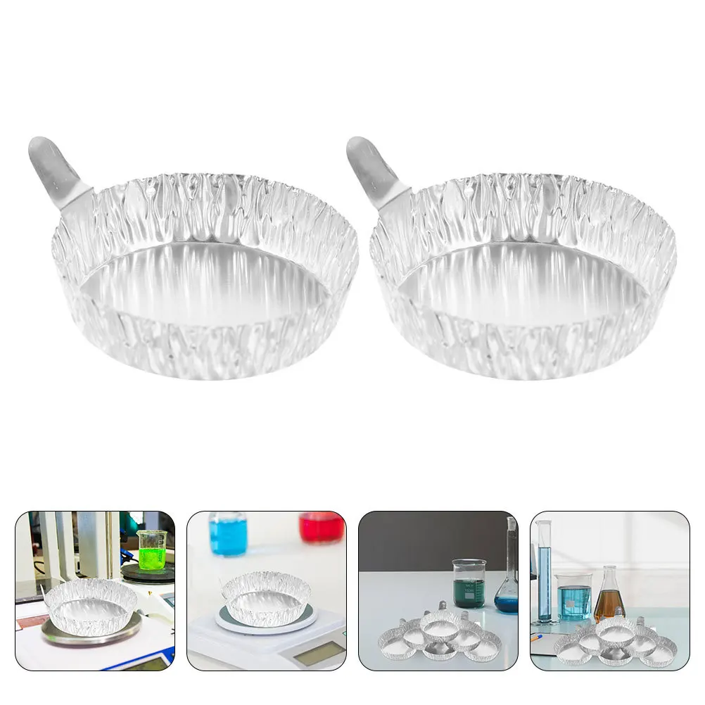 

200Pcs Aluminum Foil Weighing Pan Trays Durable Lightweight Convenient for Laboratory Accurate Weighing Powder Liquids