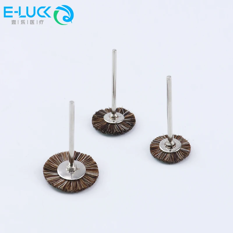 5pcs Dental Polishing Brush 2.35mm Horsehair Flat Electric Drill Matching For Polishing Dental Products