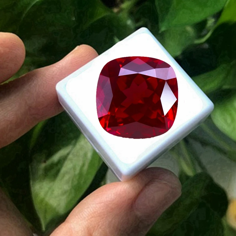 

Boxed Ruby Gem Cushion Cut Mohs Hardness Gems UV Test Ruby VVS Loose Gemstones For Jewelry Making/Collection/DIY Stone