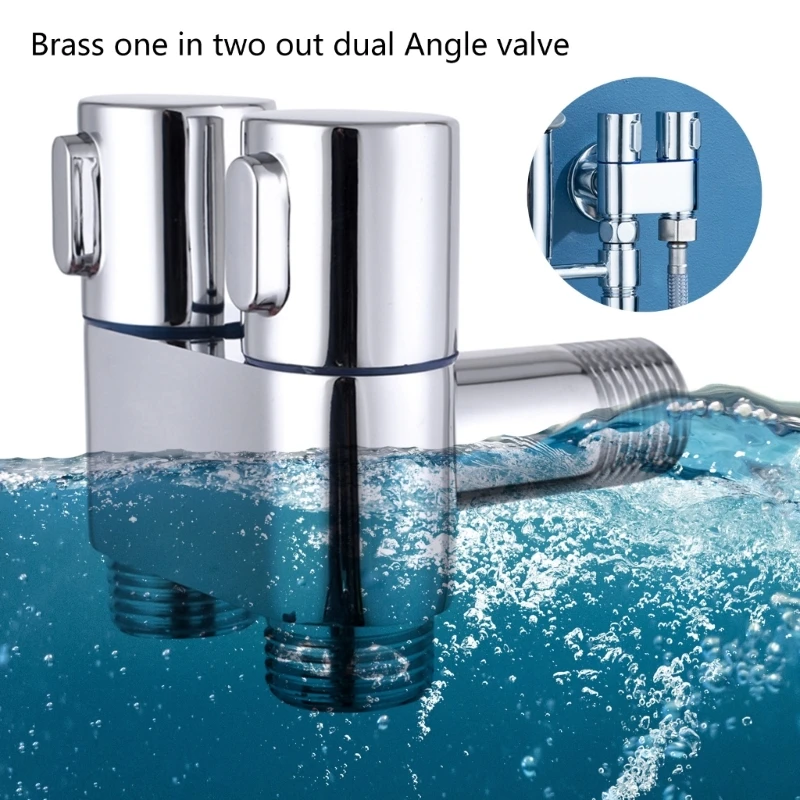 Double Outlet Brass Angles Valves for Sink 1/2inch Wall Connection with Independent Control Simple Install for Kitchen