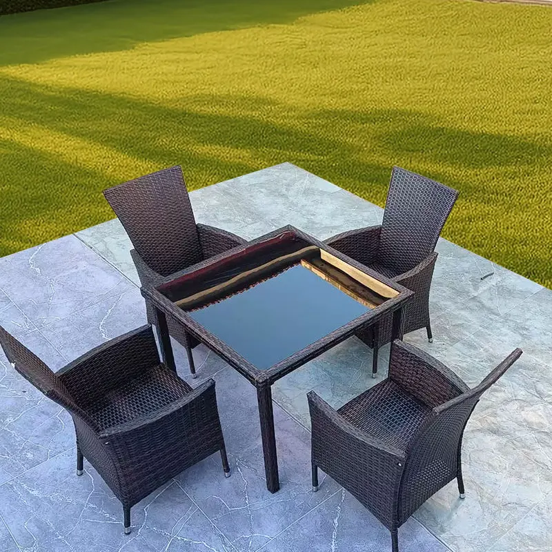 Ensembles de meubles de jardin minimalistes en rotin, fauteuil, ensembles de meubles de jardin, ensemble de salon nordique de styliste, meubles de jardin d'extérieur