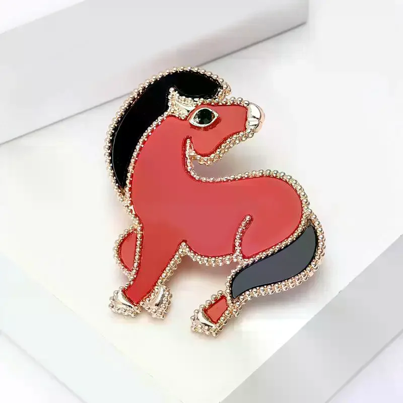 دبوس بروش حصان النار رمز 2026 - صدار شخصي على شكل حيوان متعدد الاستخدامات للملابس والإكسسوارات النسائية #2