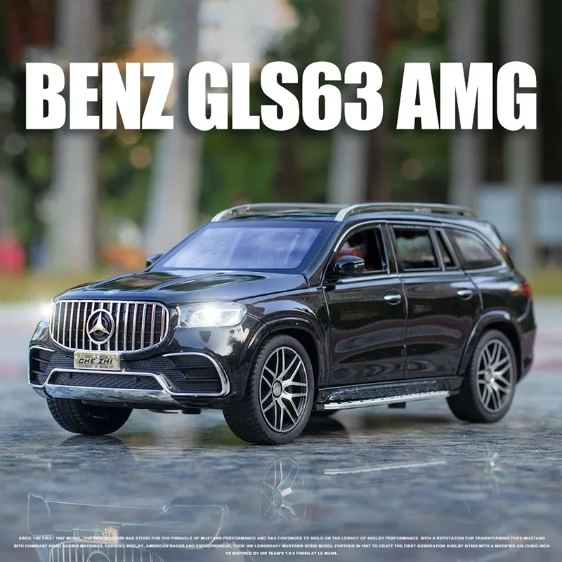 1:24 Mercedes Benz GLS63 AMG Alloy Model Car SUV Vehicle Diecast Metal Car Simulation Sound & Light Toys For Children Kids Gifts