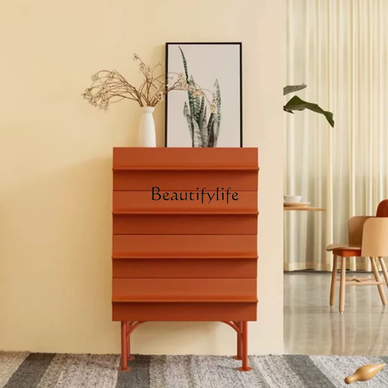 Affordable Luxury Style Solid Wood Small Apartment Four Buckets Chest of Drawer Nordic Modern Storage Bedroom Locker