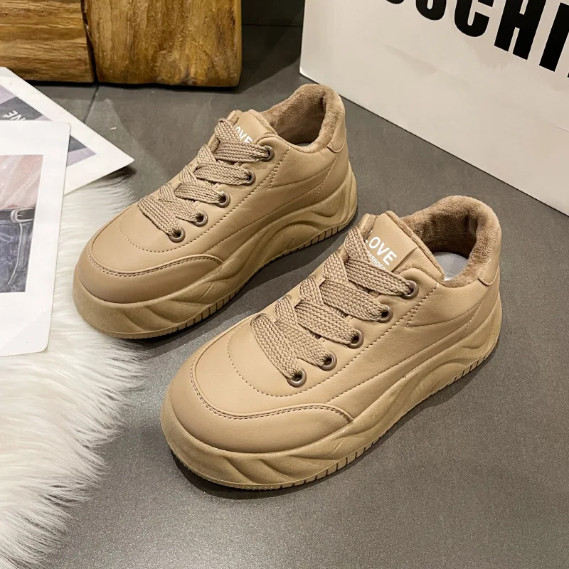 

Women's Thick-Soled Loafers2025New Hot-Selling Versatile Height-Increasing Shoes Autumn Winter Women's Black Sneakers Thick Sole