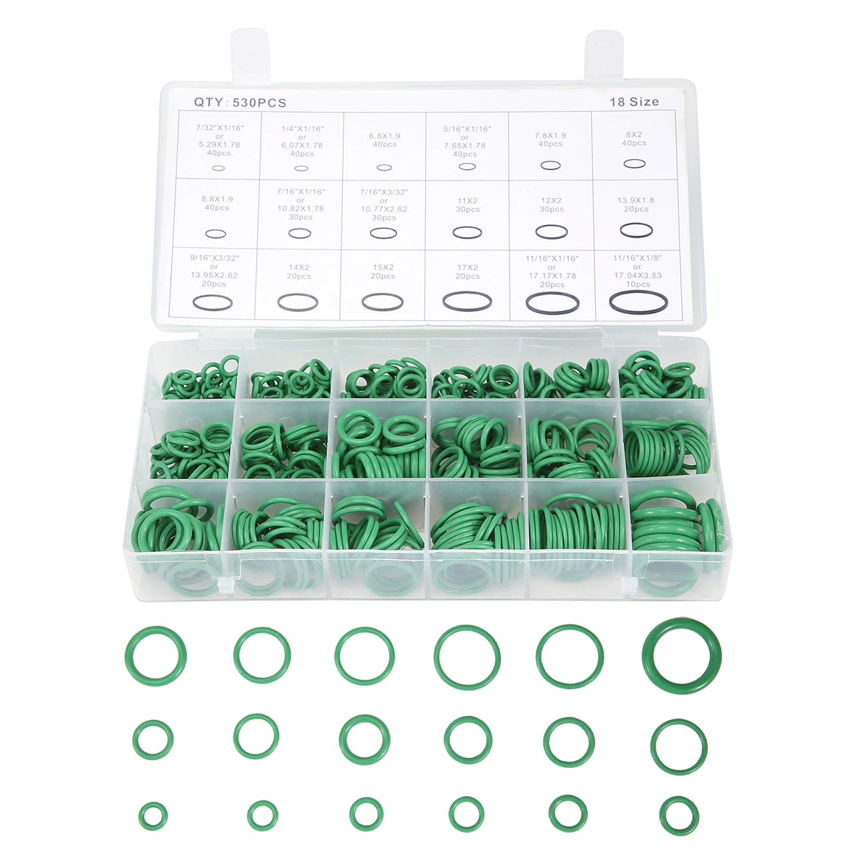 A98U 530Pcs Car R134A Car O-Ring Repair Automotive Air Conditioning Repair Rubber Sealant Box Set