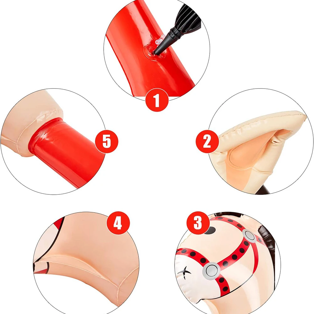 4-Piece Set Of Horse Head Inflatable Stick Pvc Inflatable Toys For Holiday Party Decoration image 5
