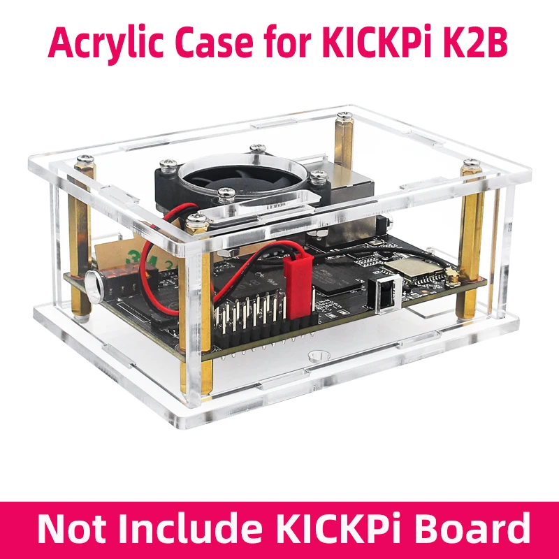 Image of Acrylgehäuse für KICKPi K2B, transparente Hülle mit optionalem Lüfter und Kupfer-Kühlkörper für KICKPI K2B SBC