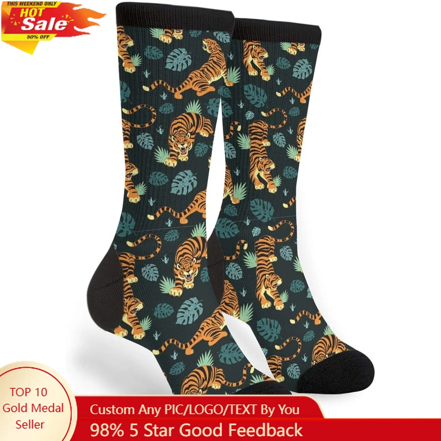 

Green Sushi Unisex Novelty Socks, Funny Funky Crazy Cool Crew Dress Socks