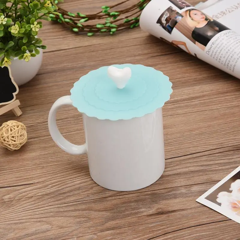 Cute Water Drinking Cup Lid Silicone Antidust Bowl Cover Cup Seals Glass Heat Resistant Tea Cup Lids Diameter 10cm