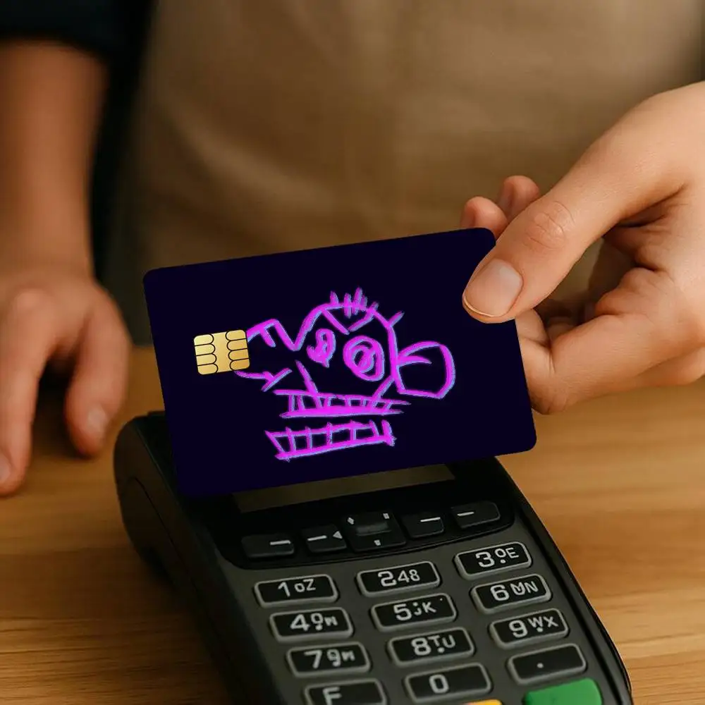 أنيمي A-Arcane S-Season 2 Jinx بطاقة الائتمان لخصم البنك حماية الزخرفية 4 قطعة المضادة للخدش ملصقات مقاومة للماء حافلة Subwa