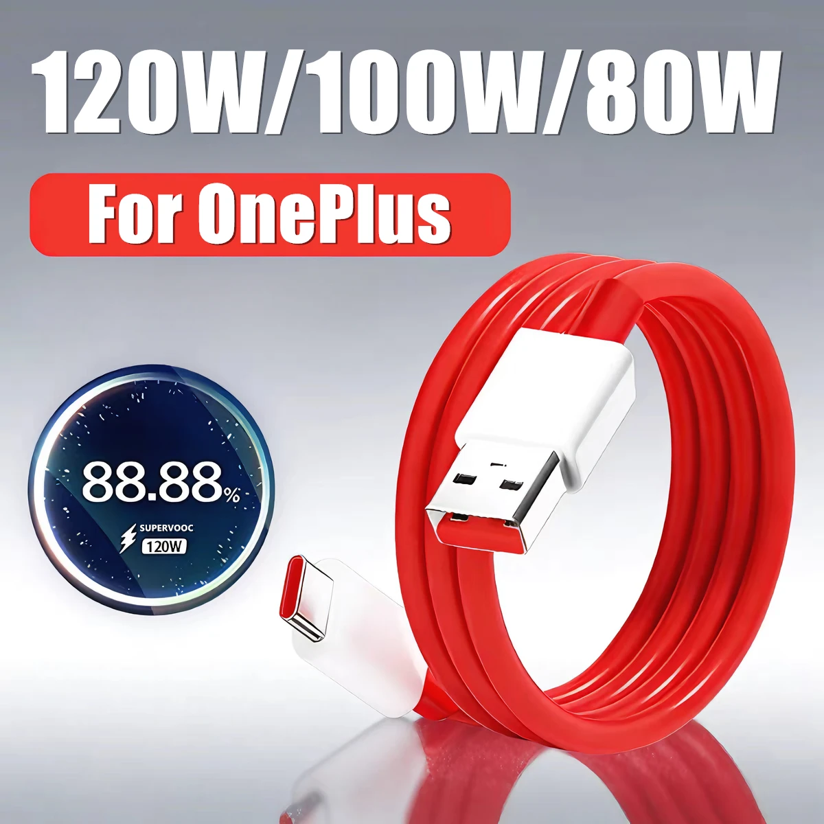 Кабель USB Type-C для сверхбыстрой зарядки 120W 100W 80W для OnePlus 9 9RT 10 Pro 11 12 13 15 Nord 2T 3 4 5, OPPO Reno 13, Realme GT 6