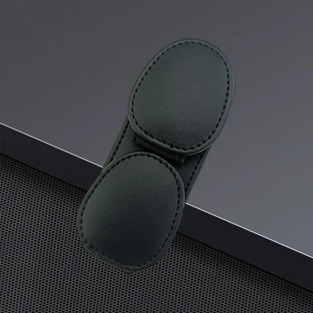 Car Visor Glasses Holder Magnetic Closure Faux Leather Car Visor Glasses Clip Stylish Eyeglass Hanger Ticket for Sunglasses