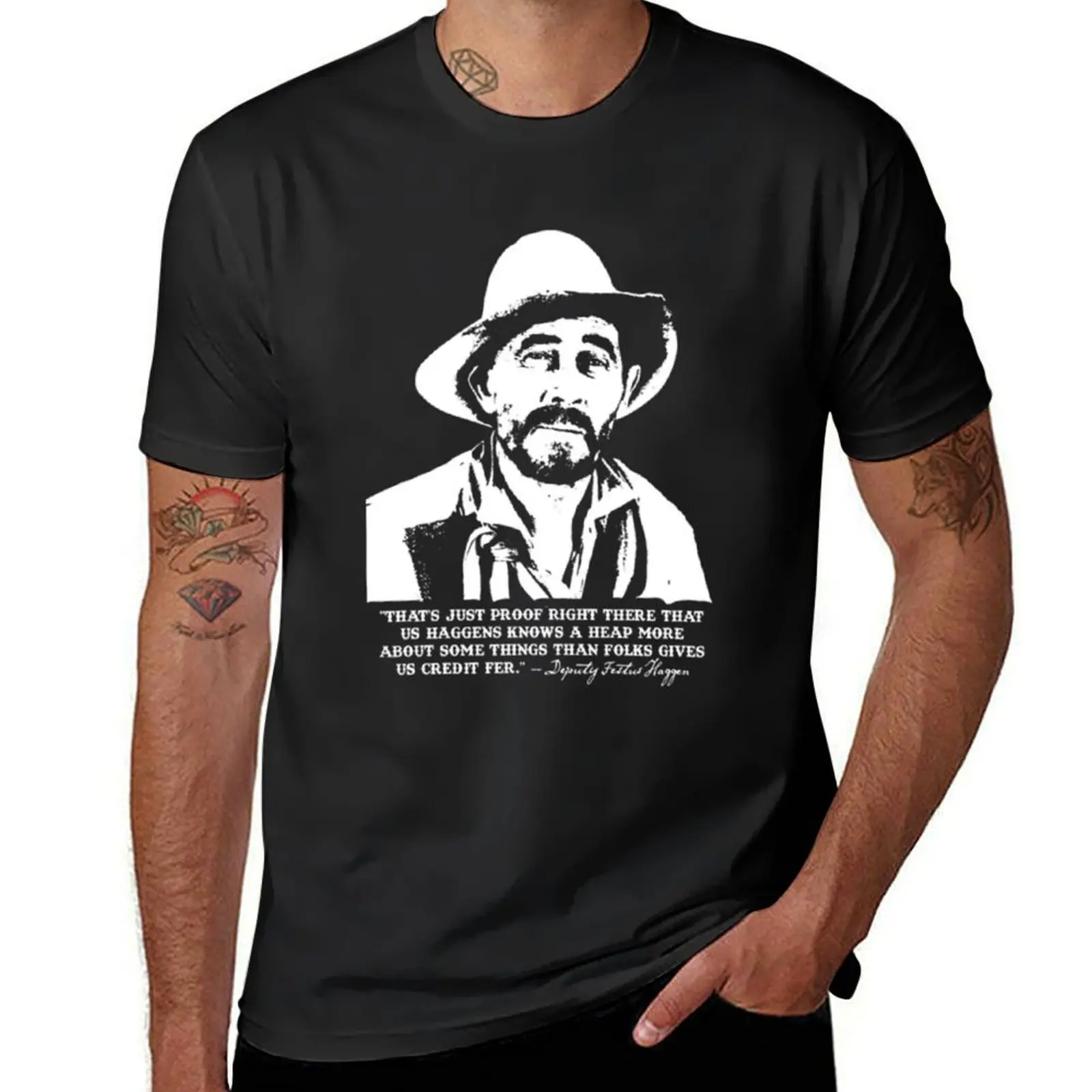 Gunsmoke Festus Haggen from Gunsmoke T-Shirt oversized summer top tees men clothings