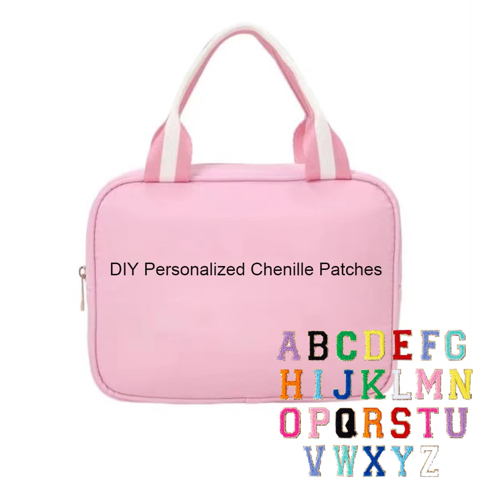 

Personalized Lunch Bag Lunch Box Bag Nylon Chenille Patches Kid Lunch Bag with Name Back to school Custom Patch Insulated Bento