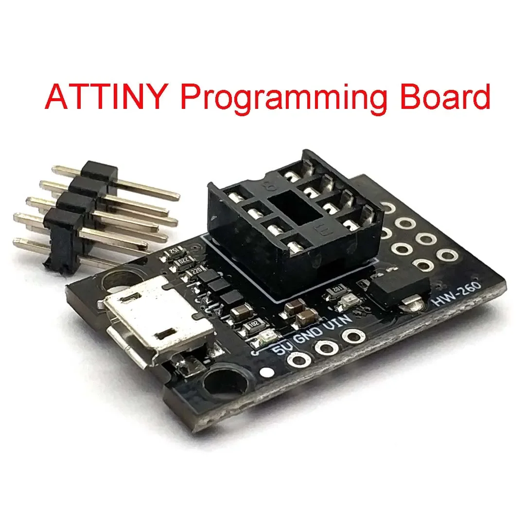 Pluggable ATTINY Development Board for ATtiny13A/ATtiny25/ATtiny45/ATtiny85 Programming Editor Micro Usb Power Connector