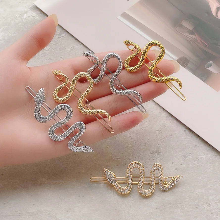 2PCS Metal Snake Hair Pin Women\'s Bangs Duckbill Clip Alloy Barrette Fashion Hair Clip Hairpin Hair Accessories For Women Gift