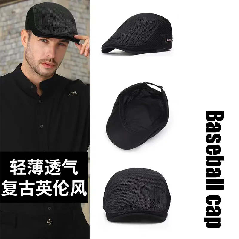 High Quality Men Mesh Breathable Beret Spring Thin Sun Protection Cotton Baseball Cap Male Classic Sunshade Hat Summer Women