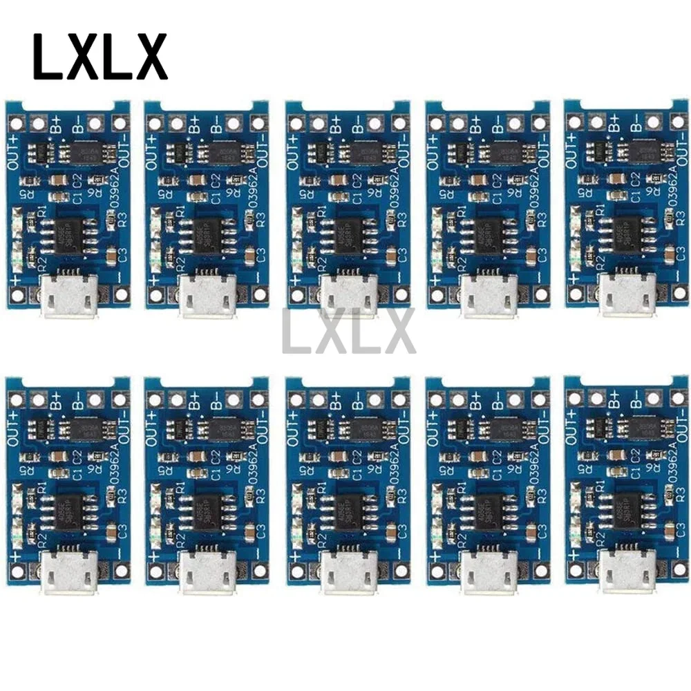 10Pcs TP4056 5V1A TYPE-C Micro USB MINI 18650 Li-ion Battery Charging Board Charging Module with Protection Dual Function