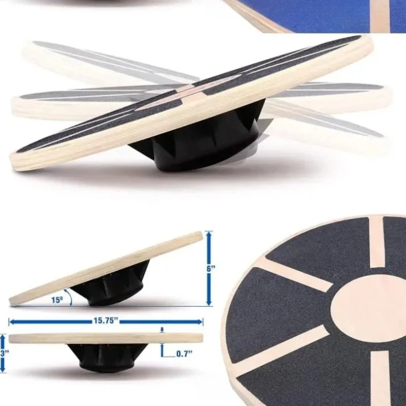 Round Wooden Wobble Balance Board Portable Adult Yoga Coordination Training Pedal Indoor Outdoor Home Portable Fitness Equipment