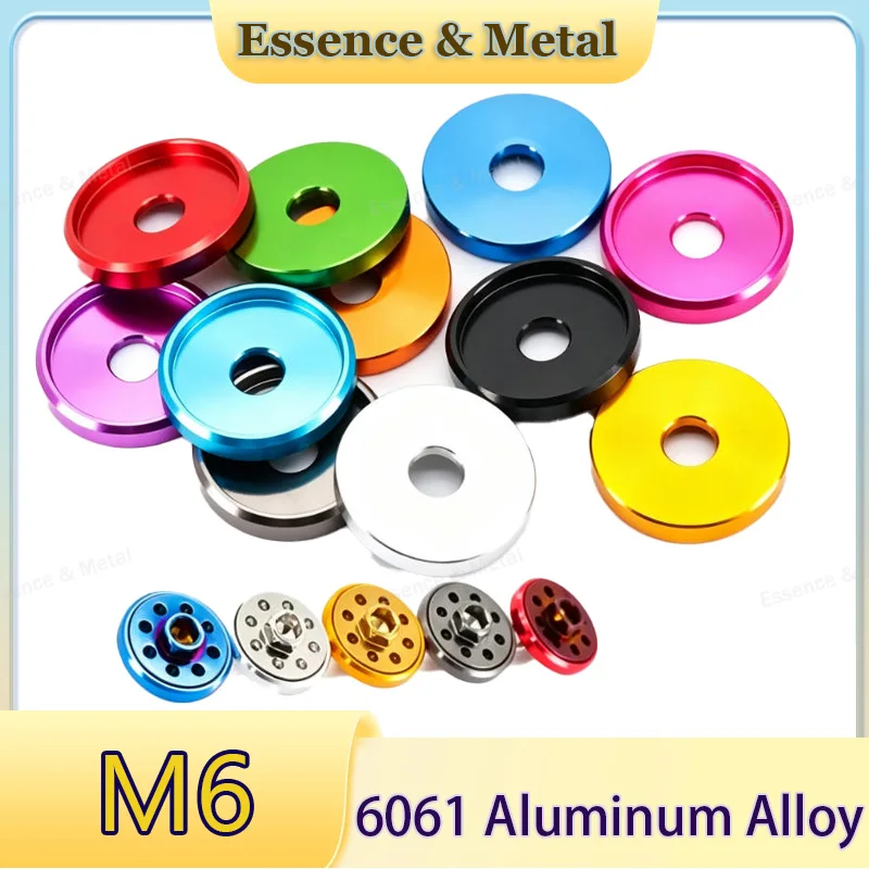 6061 Aluminum Alloy Gasket/Seal Ring M6 Thickness 3.5mm Special Gasket for Big Head Screws Suitable for Bicycles and Motorcycles