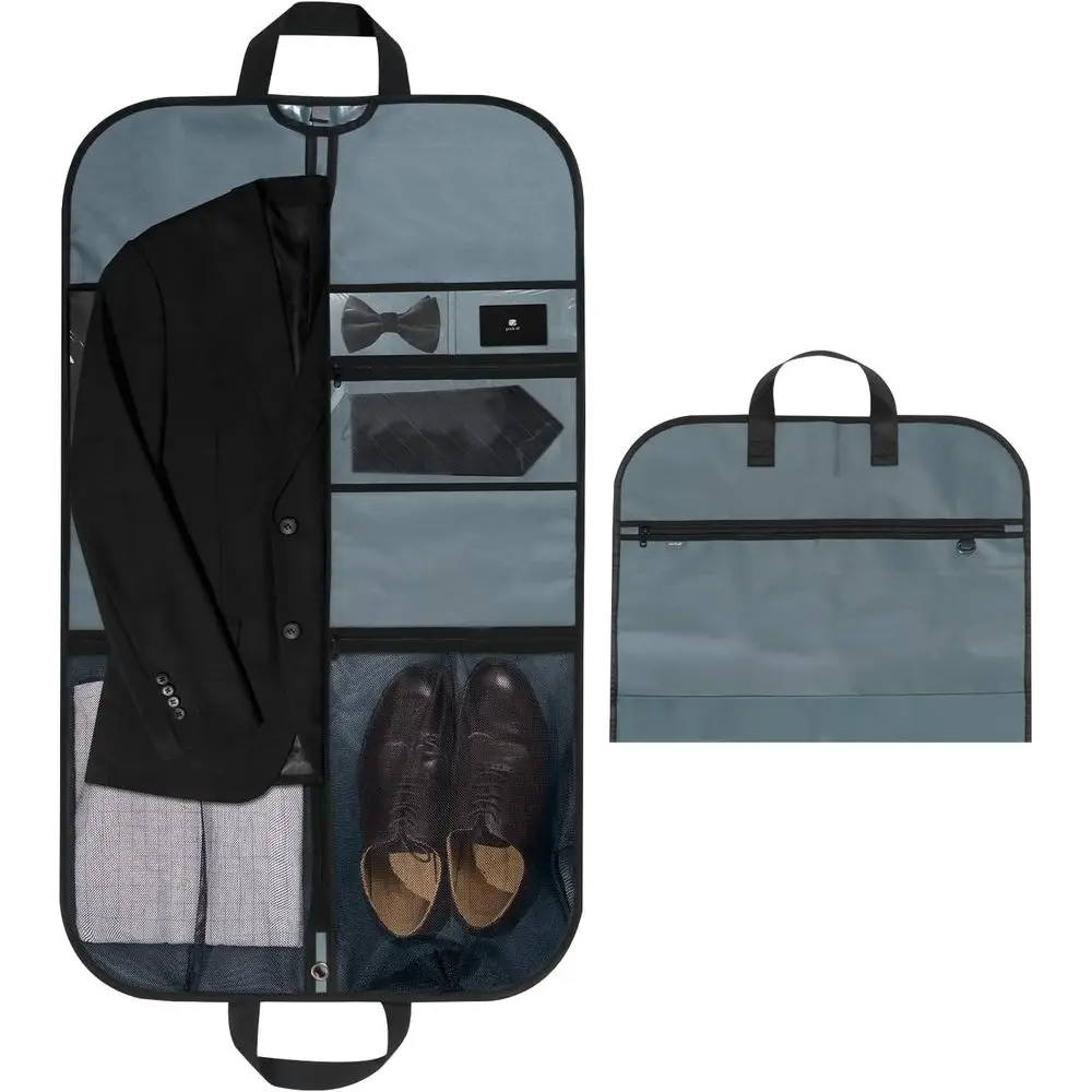 

Серая сверхпрочная дорожная сумка для костюма со складками — складной чехол для одежды, рубашек, платьев и пальто
