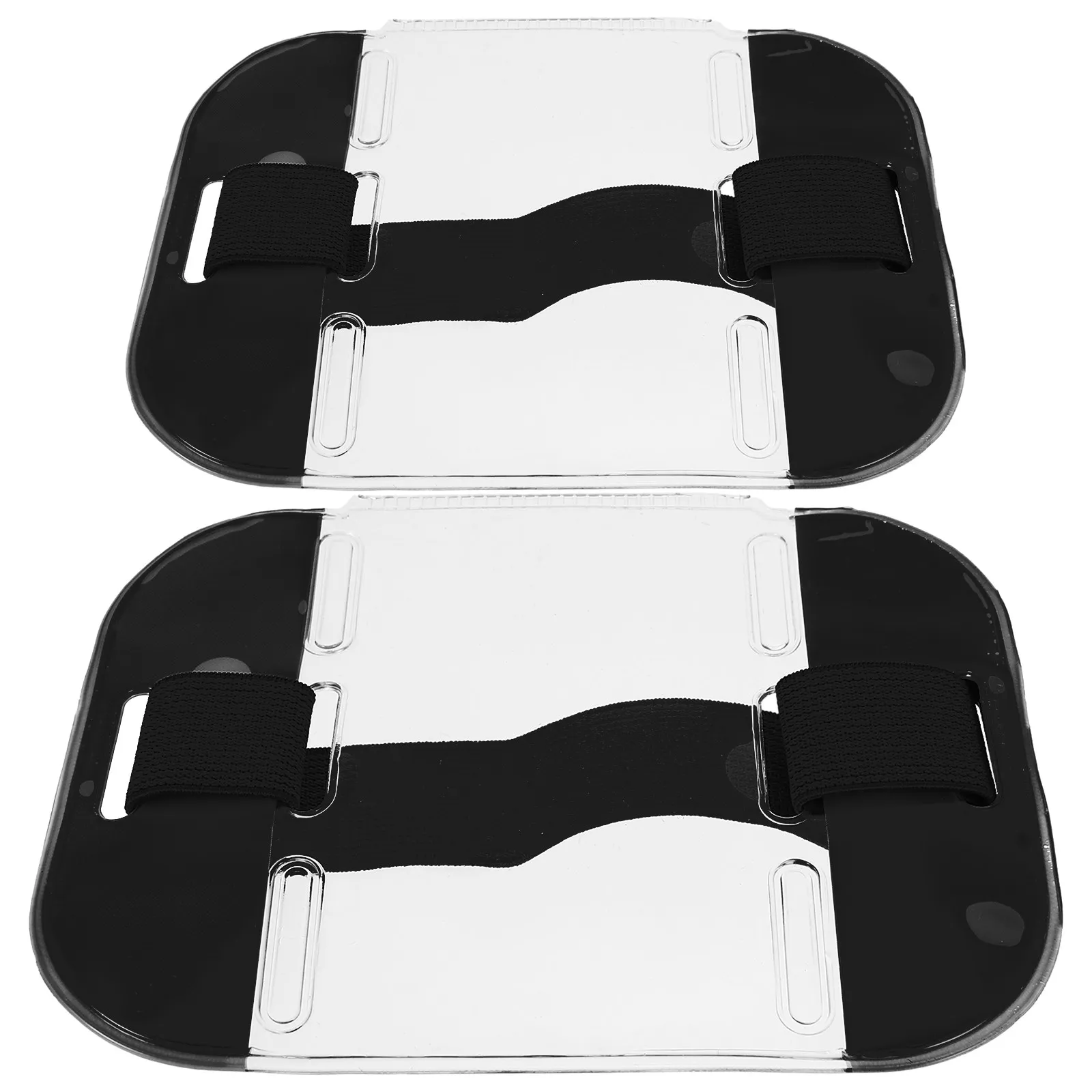 2Pcs Vibrant Arm Card Holder for Id Badge Security Staff Worker Use Adjustable Elastic Band Clear View Window