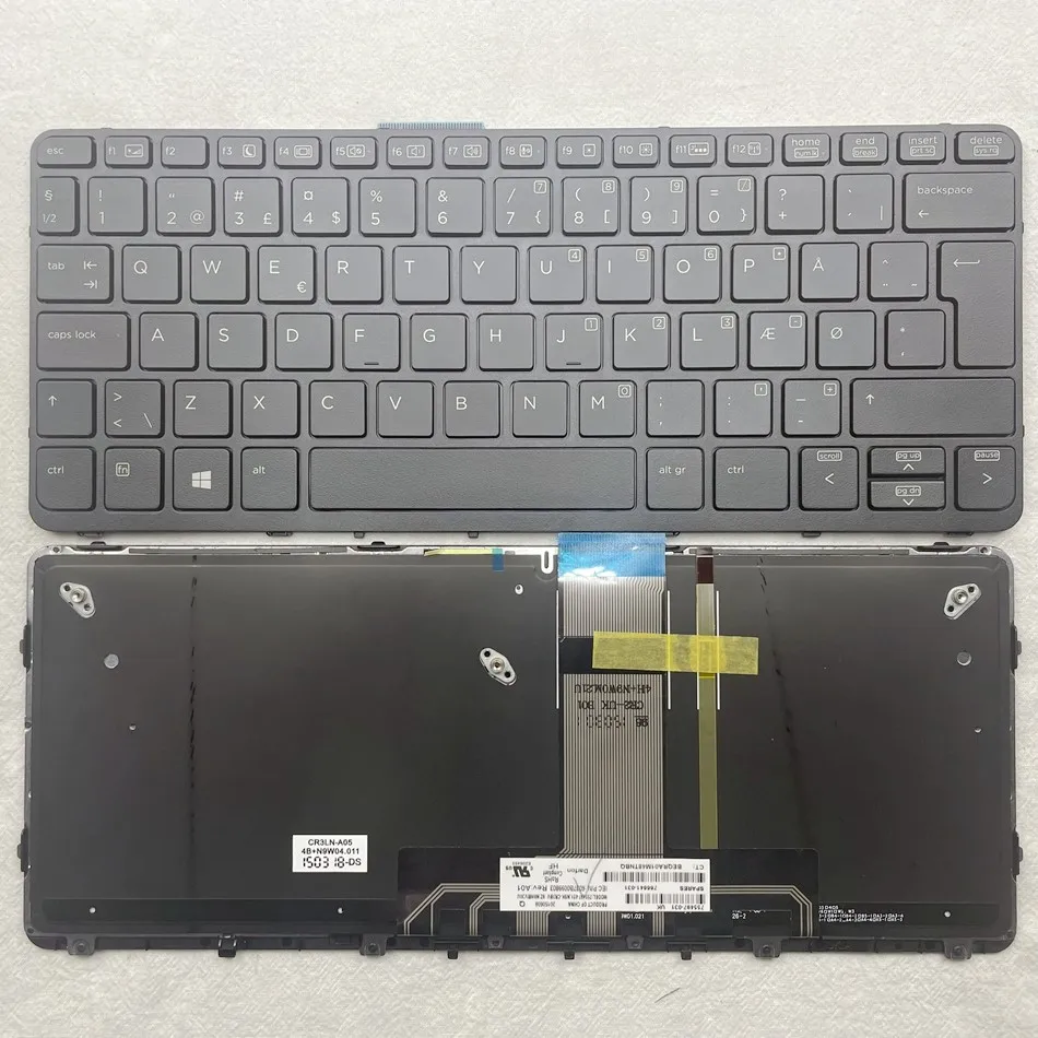 

Denmark Backlit Keyboard For HP Pro x2 612 G1 755497-031 76641-031 NSK-CR3BV DM Layout