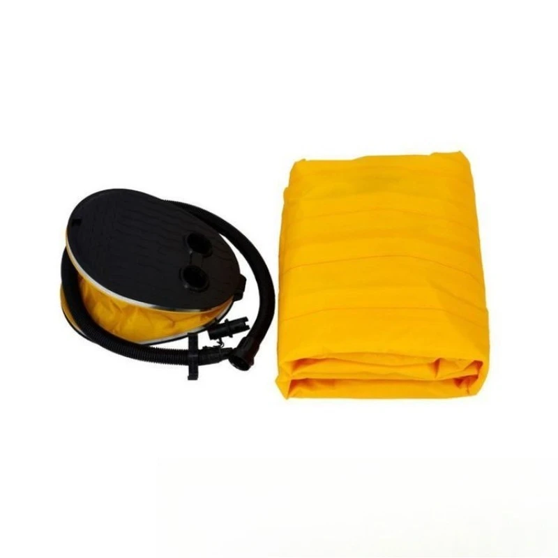 Portable inflatable floating stretcher, foot-operated floating life-saving stretcher, emergency rescue ship type stretcher