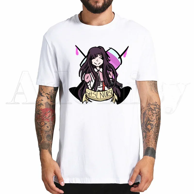 Mikan Tsumiki Harajuku hombre camisetas camisetas camisa Tops diseño de manga corta estético Anime camiseta