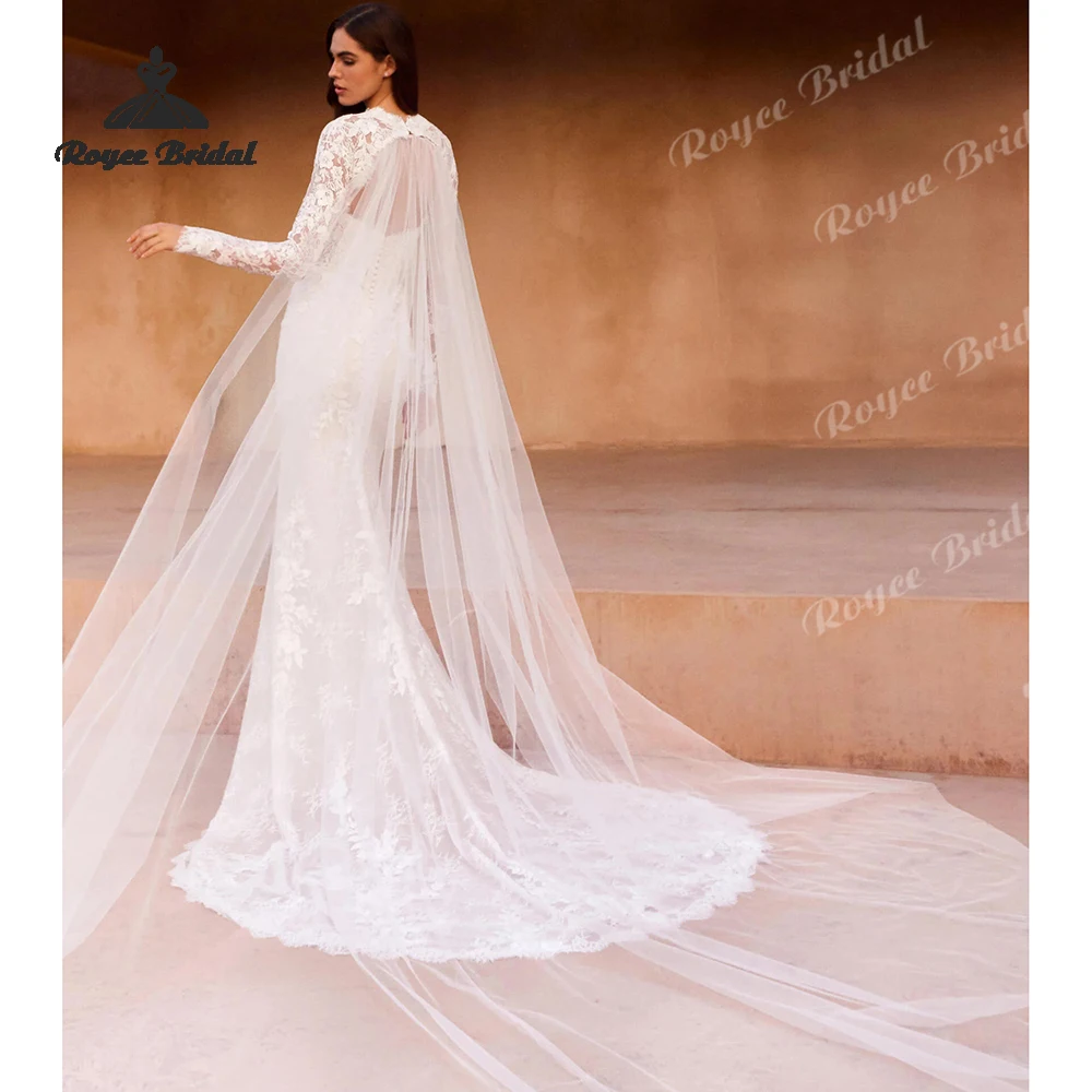 Elegant Sweetheart Lace Mermaid 2026 Wedding Dresses Detachable Bolero Cape Bridal Gown Customized vestido de novia