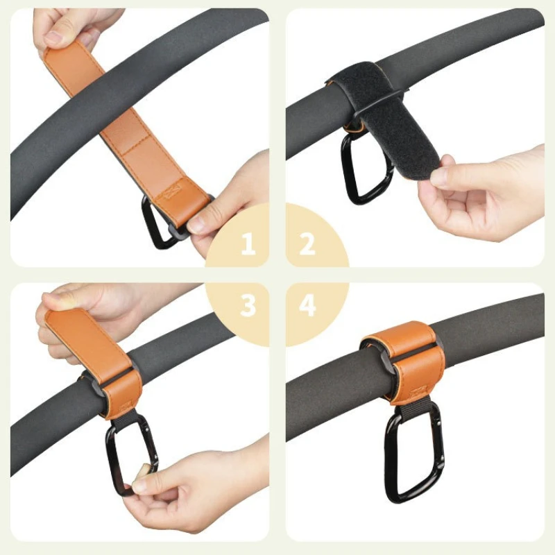 Universelle Kinderwagen-Haken-Clips, Robuster Hängeorganizer für Wickeltaschen, Geeignet für Kinderwagen, Einkaufswagen, Autositze, Babyträger – Detail 2