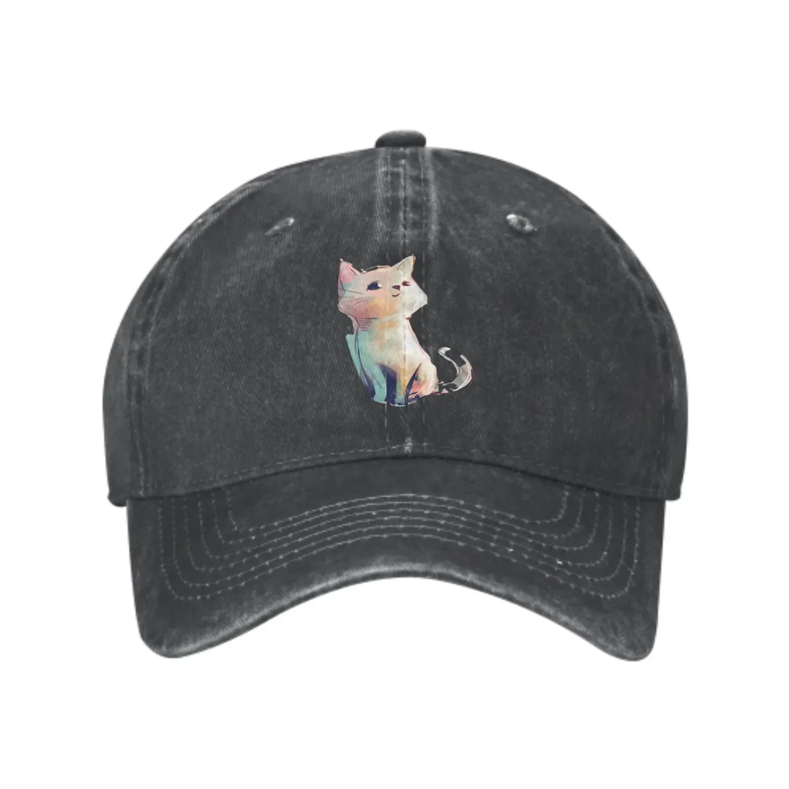 bone-de-beisebol-de-gato-branco-adulto-denim-chapeu-de-algodao-moda-bones-verao-casal-viagem-ao-ar-livre-casquette-pesca-diaria-chapeus-de-sol