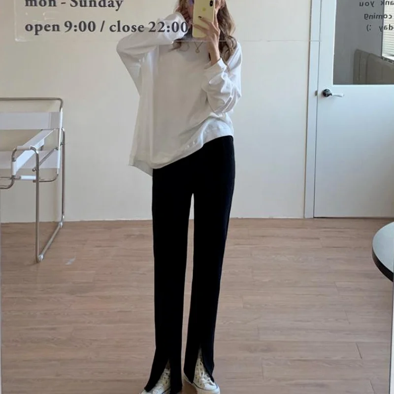 S-5XL السراويل النساء الربيع بنطلون عالية الخصر الأسود مكتب شيك أنيق عادية كل مباراة الكليات بسيطة Harajuku كامل طول