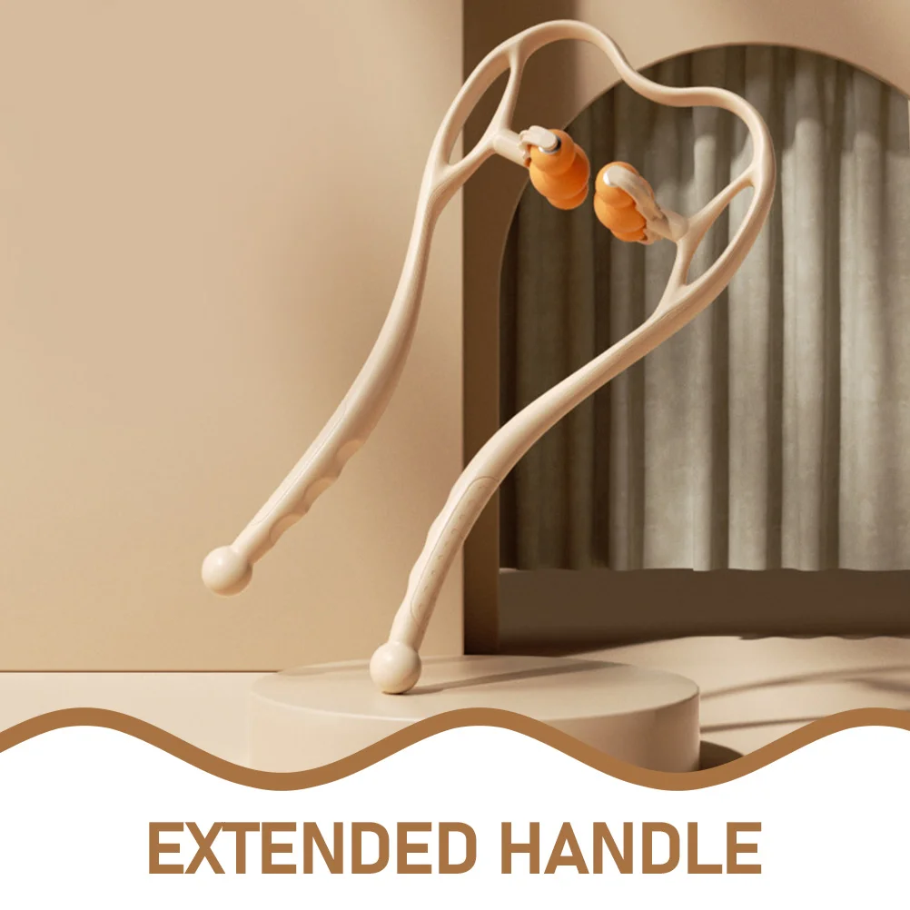 Masajeador de rodillo para cuello, masajeador Cervical para aliviar el dolor de hombros y cuello, herramienta de masaje de tejido profundo portátil de mano para viaje