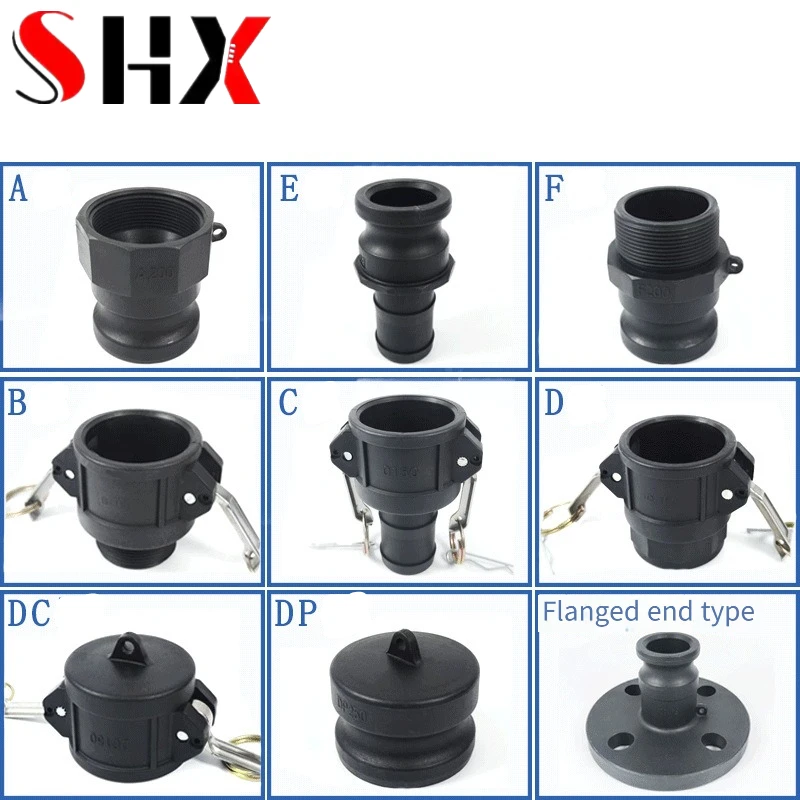 PP Quick Connector C-type Flexible Hose Snap-on Male-female Swivel Connection Chemical Resistant Acid-resistant DN15/20/25/32/40