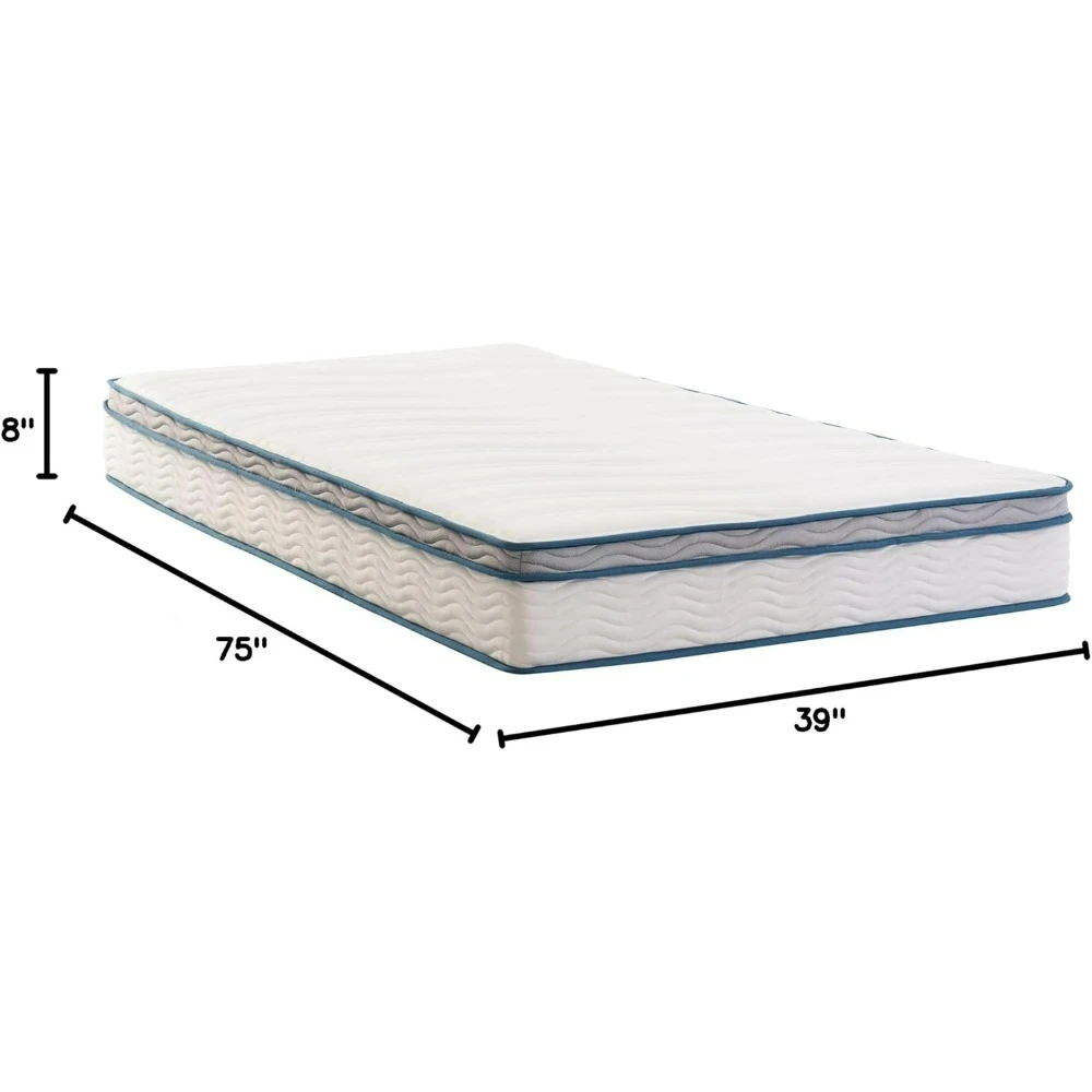 8-inch spring sensing hybrid mattress [new version], medium hardness, no fiberglass, youth and guest room, boxed mattress