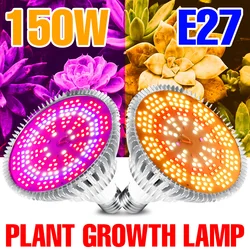 150W E27 LED Full Spectrum Plant Grow Light Bulb Indoor Flower Seeds Vegetable Hydroponics Growth Box Cultivation E14 IR UV Lamp