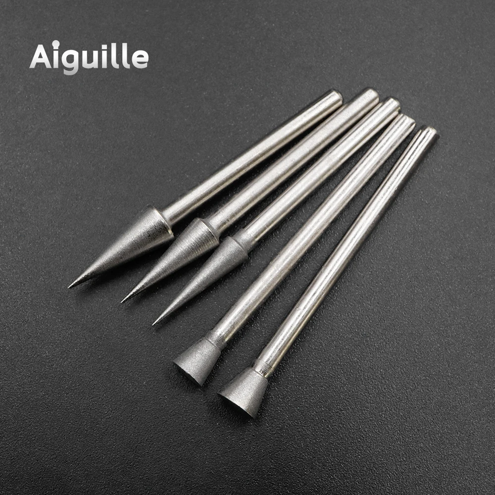 50pcs grit#400 Diamond Grinding Burr Diamond Grinding Point grinding trimming polishing points dremel Bits