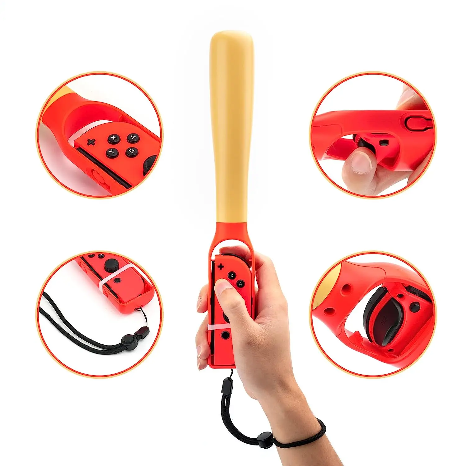 2PCS Switch Controller Grips Baseball Stick Game Accessories Compatible with NS OLED/NS Small Handle Somatosensory Baseball Grip