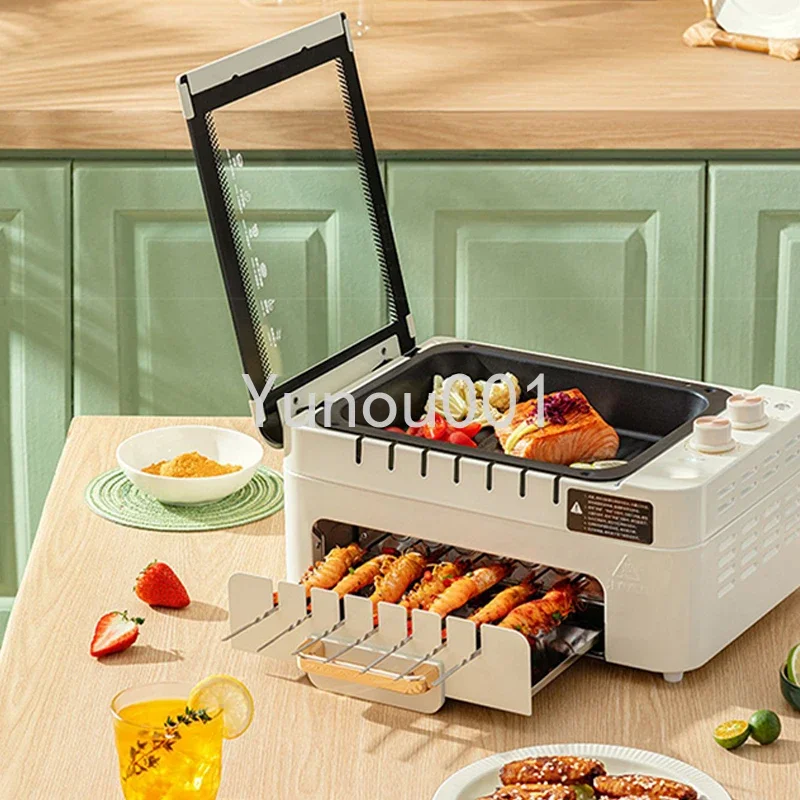 Automatic Rotating Barbecue Pot Integrated Pot, Multifunctional Smokeless Electric Grill, Electric Baking Tray