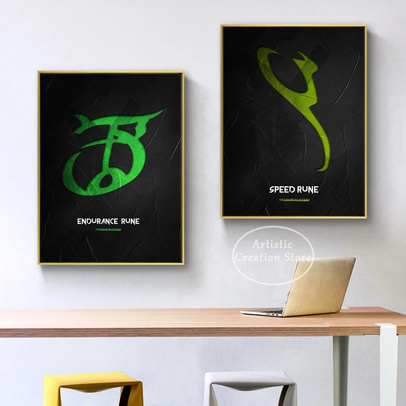 Shadowhunters Runes Posters Prints Canvas Painting Abstract Sign Wall Art Pictures for Modern Living Room Minimalist Home Decor