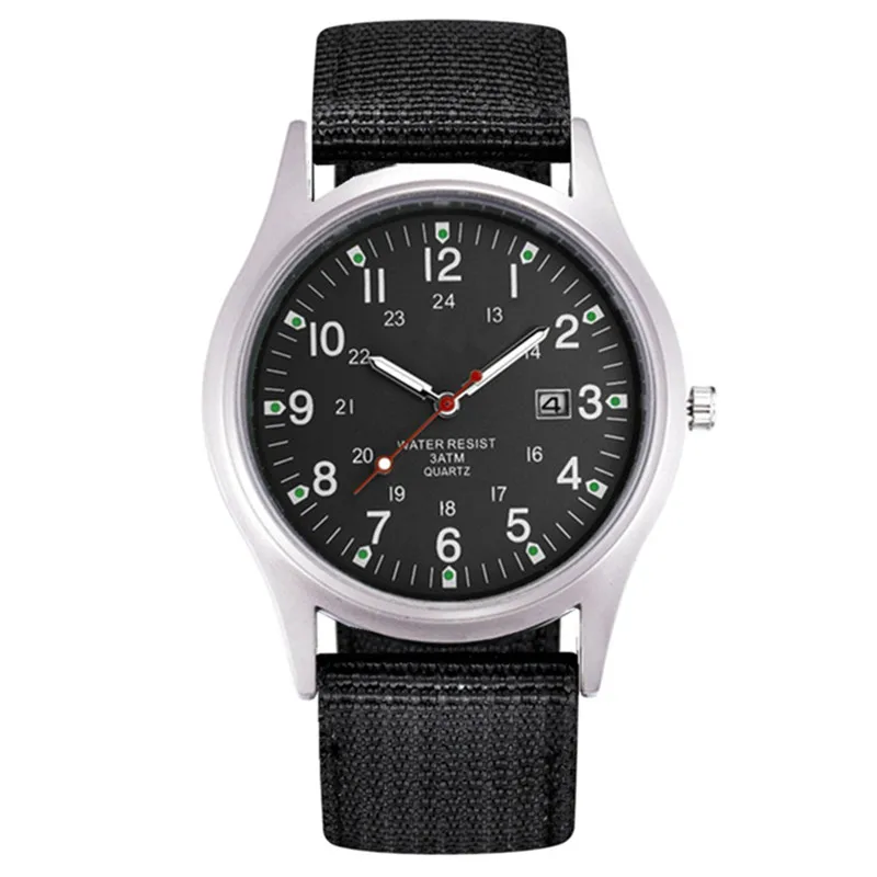 

Мужские брендовые часы для студентов и мальчиков, модные повседневные нейлоновые ремешки, спортивные кварцевые наручные часы с датой, черные Reloj Hombre Relogio Masculino
