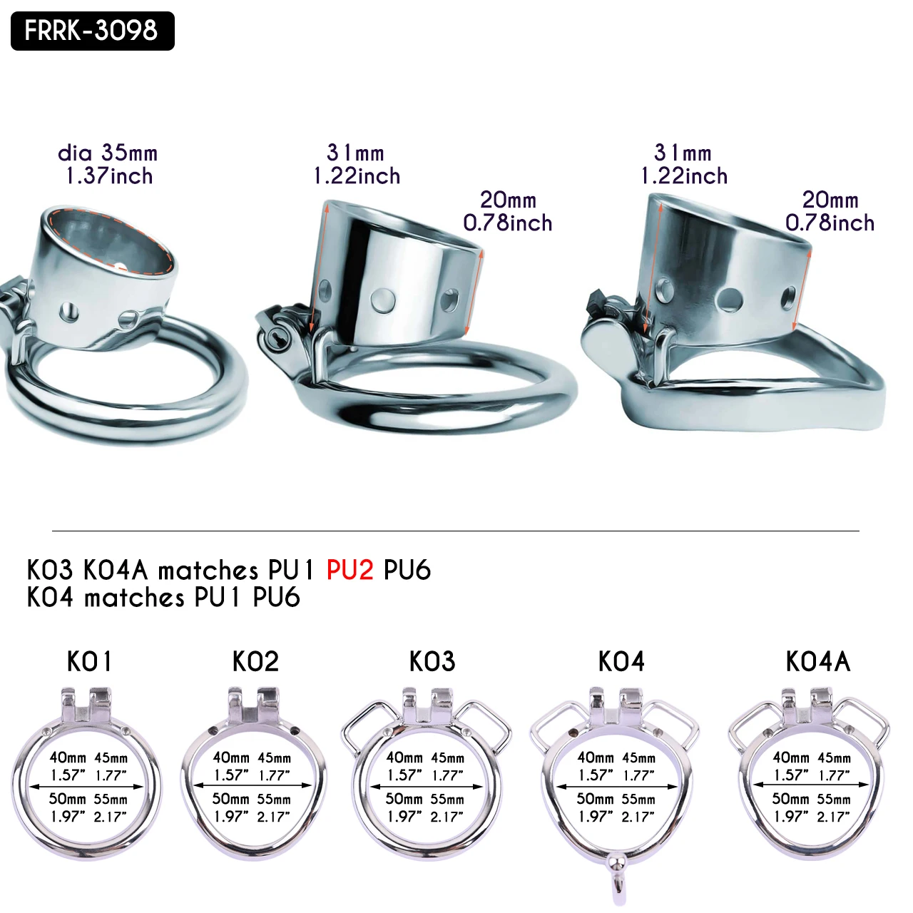 FRRK Steel Short Hollow Cylinder Male Chastity Cage With Round Curve Penis Rings Cock Lock Adults Games Sex Toys For Men Gay 18+