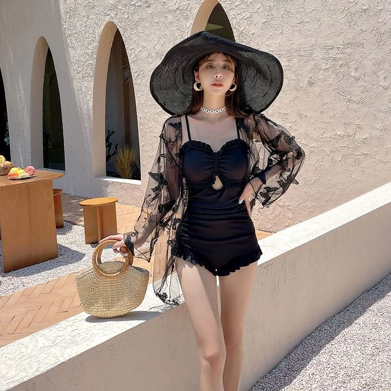 Cover Ups Women Backless Hollow Out Ruffles Design Temperament Sexy Comfortable Korean Style Beach Vacation Summer Swimwear New