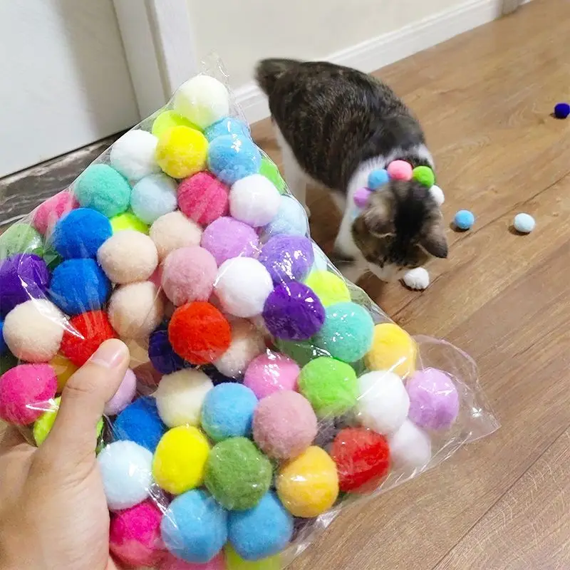 Hair Ball Gun Cat Toy Interactive Self-amusement Toy Gun Plush Balls Firing Guns Silent Polyester High Bounce Hairball