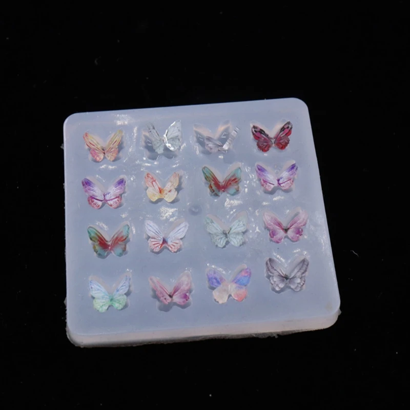 Mini Butterfly Shape Keychain Silicone Mold Little Butterfly Hairpin Handmade Mold Jewelry for Home Decorations